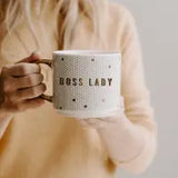 BOSS LADY - GOLD, WHITE HONEYCOMB TILE COFFEE MUG